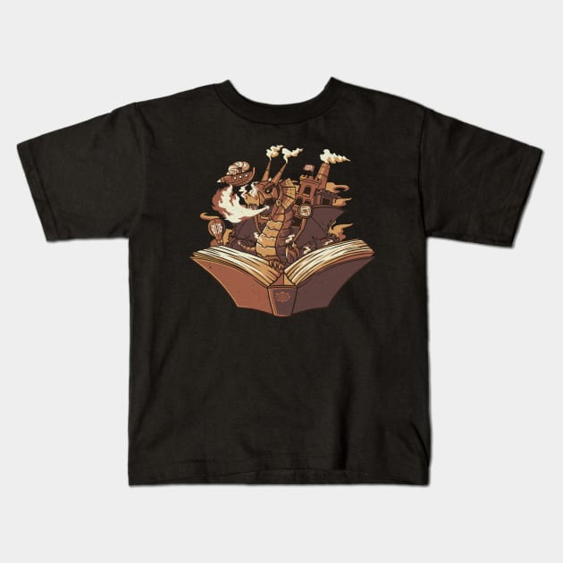 Steampunk Dragon by Tobe Fonseca Kids T-Shirt by Tobe_Fonseca